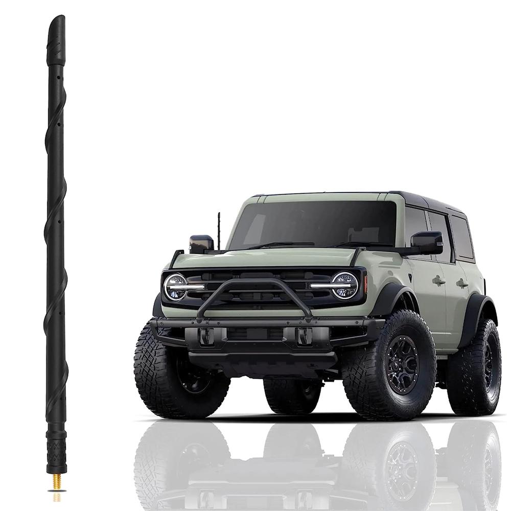

13-дюймовая антенна для Ford Bronco 2021-2024, новая спиральная гибкая резина для Bronco, короткая сменная антенна для автомобильного FM-радиоприемника AM чёрный