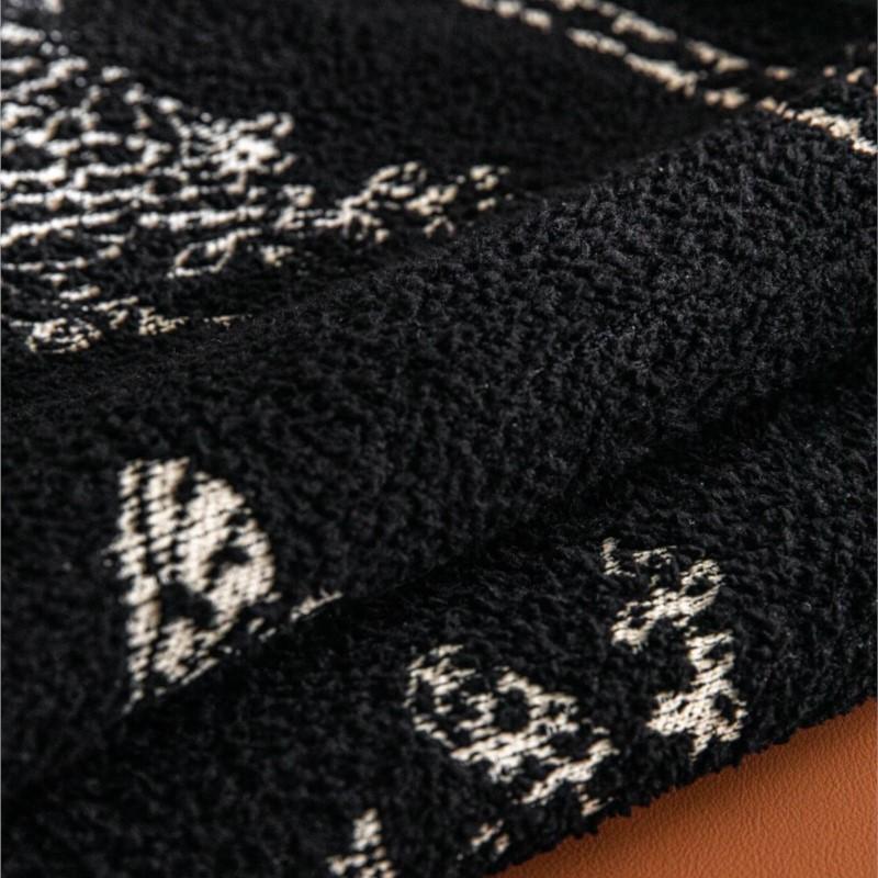 Non-Slip Couch Slipcover Protector Universal Irregularity Sofa Cushion European Style Retro  Black White Flowers Sofa Cover