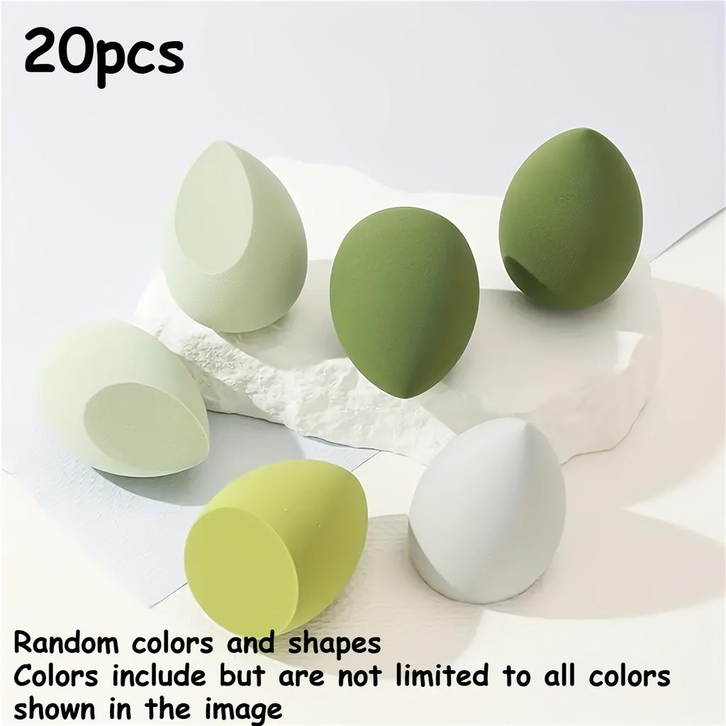 20/10pcs Soft Makeup Sponge, Wet and Dry Use, Non-Latex Sponge Powder Puff, For Liquid Foundation, Cream, Powder, and Foundation