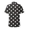 Women's Fashion Casual Short Sleeve Polka Dots Print Buttons Lapel Shirt Top Blouse