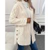 Women's Hooded Long Sleeve Cardigan Regular Fit Urban Style Fleece Coat Casual Jacket