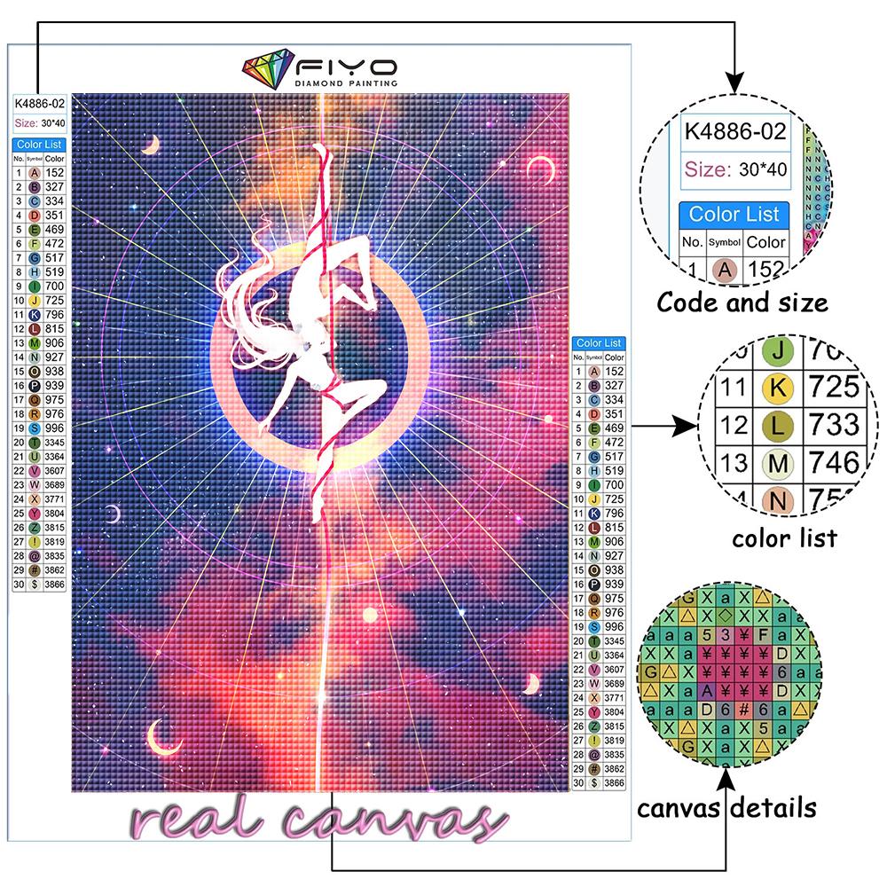 Cross Stitch Kit DIY Diamond Embroidery Artistic Moon and Starry Sky Diamond Painting Home Decor