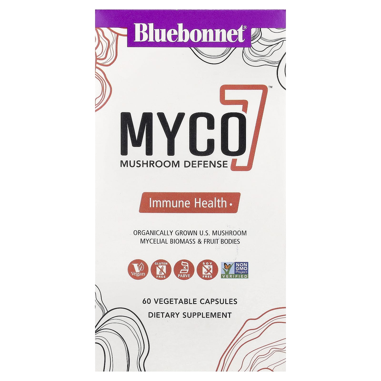 

Bluebonnet Nutrition, Myco7™, Mushroom Defense, 60 Veggie Capsules