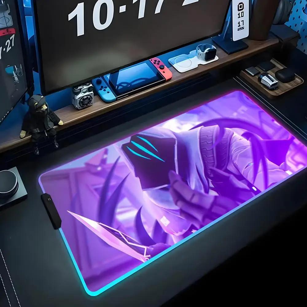 Omen valorant Mouse Pad RGB Mousepad da Gioco Grande Pad LED Tappetino da Scrivania per PC Tappetino Luminoso per Mouse Tappetini Grandi per Tastiera Tappeto da Tavolo Con