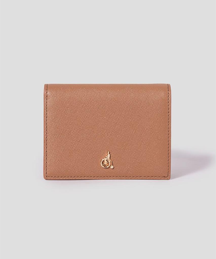 Beanpole Accessory Lucy Saffiano 2-Fold Business Card Holder - Brick