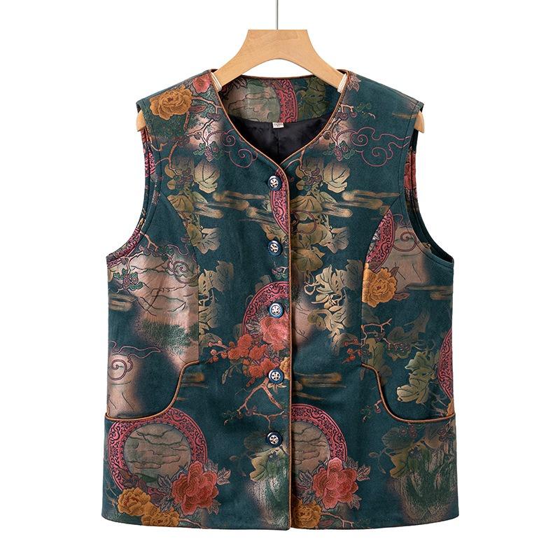 Autumn Vest Women's Vest Vest Old Lady Cardigan Vest Top Jacket