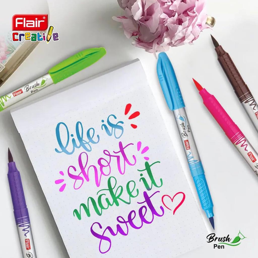 Flair Creative Brush Pens Set Of 1 Multicolor Flexible Tip For Calligraphy Lettering Drawing And Art Coloring