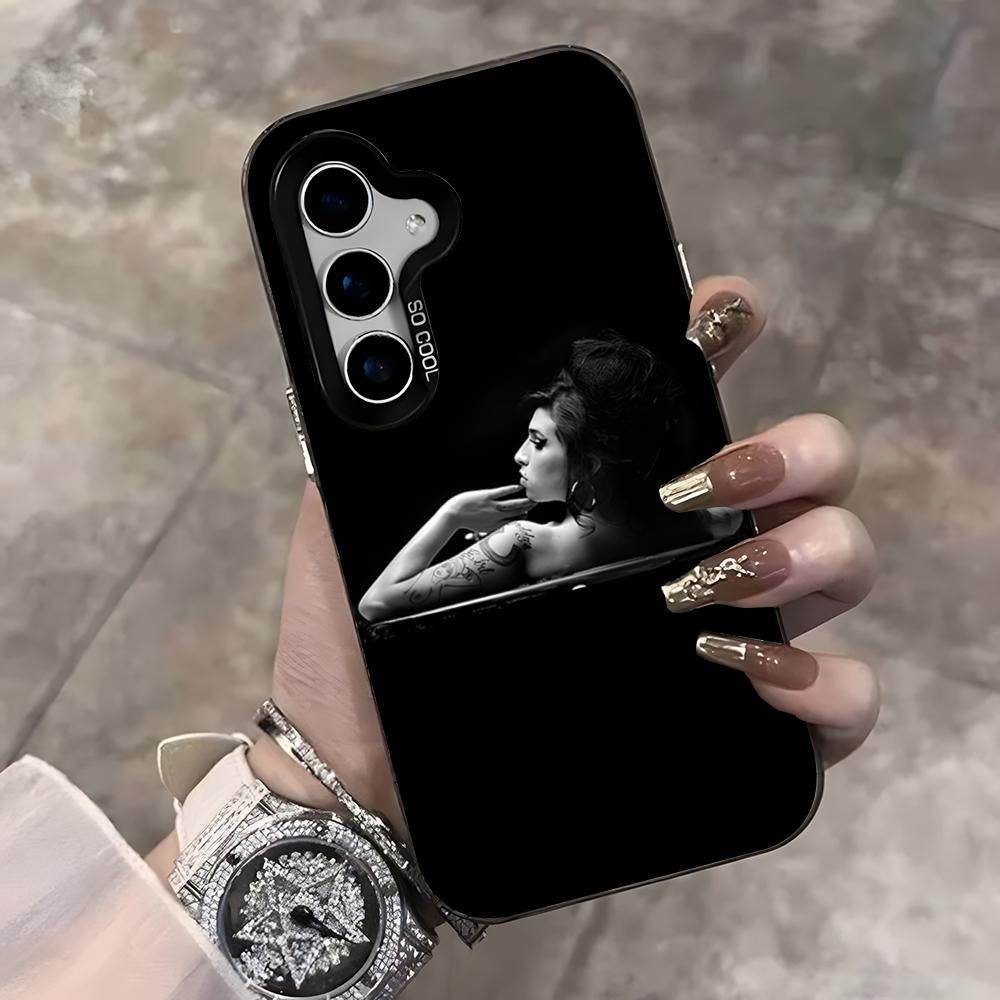 

Amy Winehouse Phone Case For Samsung S25 Ultra S23 S22 S21 S20 Ultra Plus S24 Fe A54 A55 Color Silver Cover Samsung A54