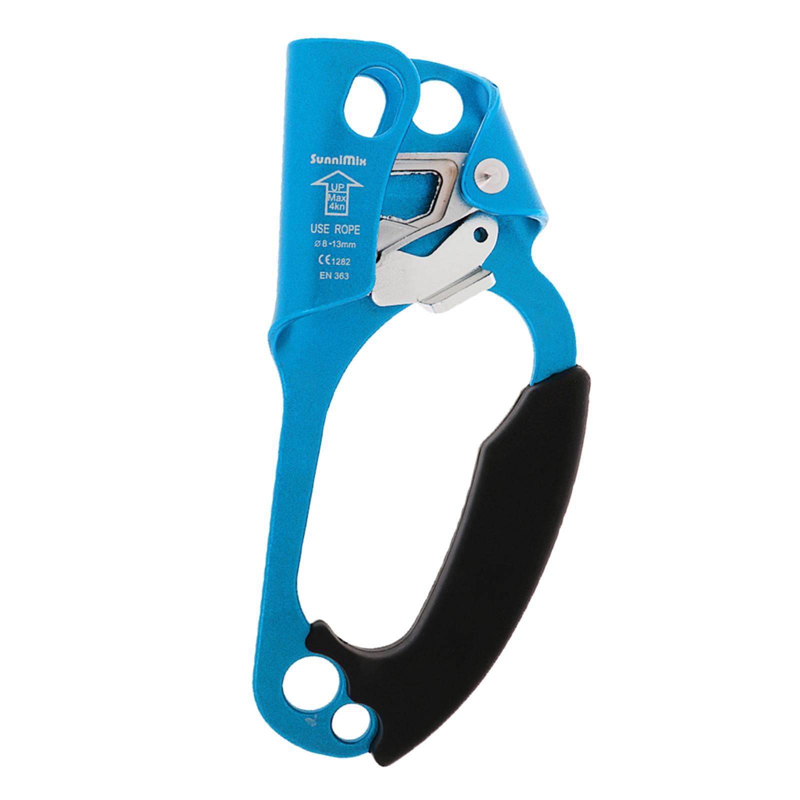Arborist Tree Rock Climbing Right & Left Hand Ascender Riser 8-13mm Rope Clamp Grasp Device - CE Approved синий