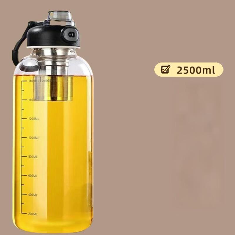 Zhiyue 2500ml Large Capacity Glass Tea Infuser Bottle with Handle