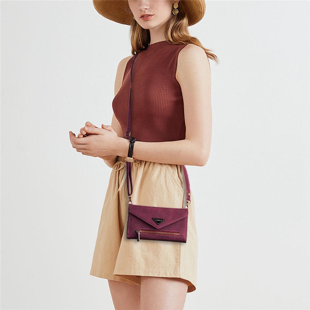 Envelope Zipper Crossbody Lanyard Wallet Case For iPhone 16 15 14 Plus 13 12 11 Pro Max XS XR 7 8 Cards Holder Hand Cover