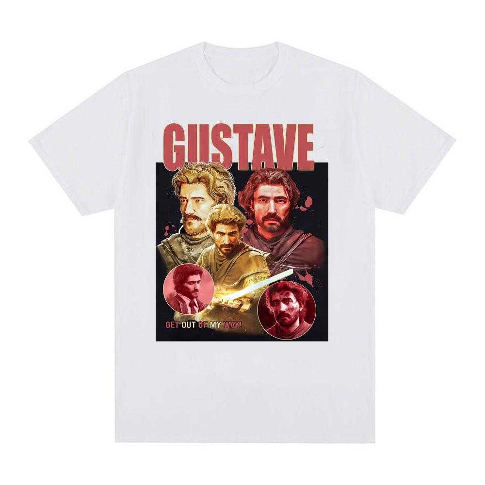 Gustave Retro Fan Shirt Expedition 33 Graphic T Shirt Unisex Women Summer Short Sleeve Tshirt Casual 100 Cotton Oversized Tshirts