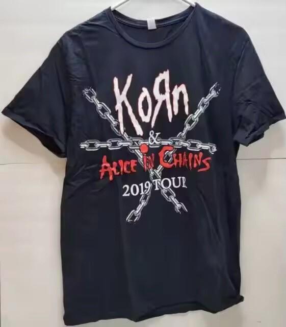 Korn and Alice in Chains Tour Unisex Black T-shirt Size S-5XL Unisex T-Shirt L