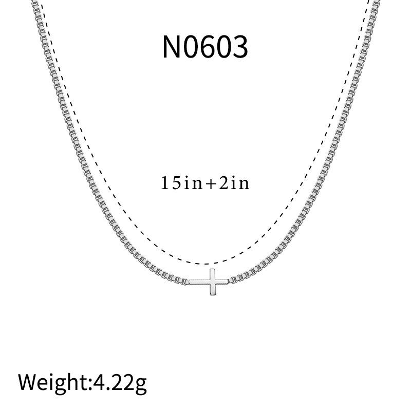 Fashionable Ins Style 14K Gold-plated Cross Necklace with A Simple and High-end Feel, Women's Light Luxury Collarbone Chain