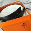 Used Very Beautiful itemHERMES Margiela Period B Engraved Leather Belt Reversible 32
