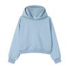 Korean Style Womens Short Hooded Zip-Up Cotton Blend Sweatshirt Loose Fit Winter Casual Top