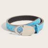 Girl Glittered Waist Belt Street Dance Jeans Belt Decorative Round Buckle