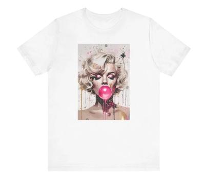 Marilyn Monroe Bubble Gum Graphic T-T-Shirt