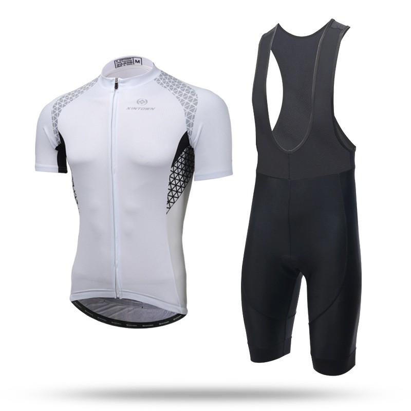 XINTOWN Mens Short Sleeve Cycling Bib Shorts Set Breathable Wear