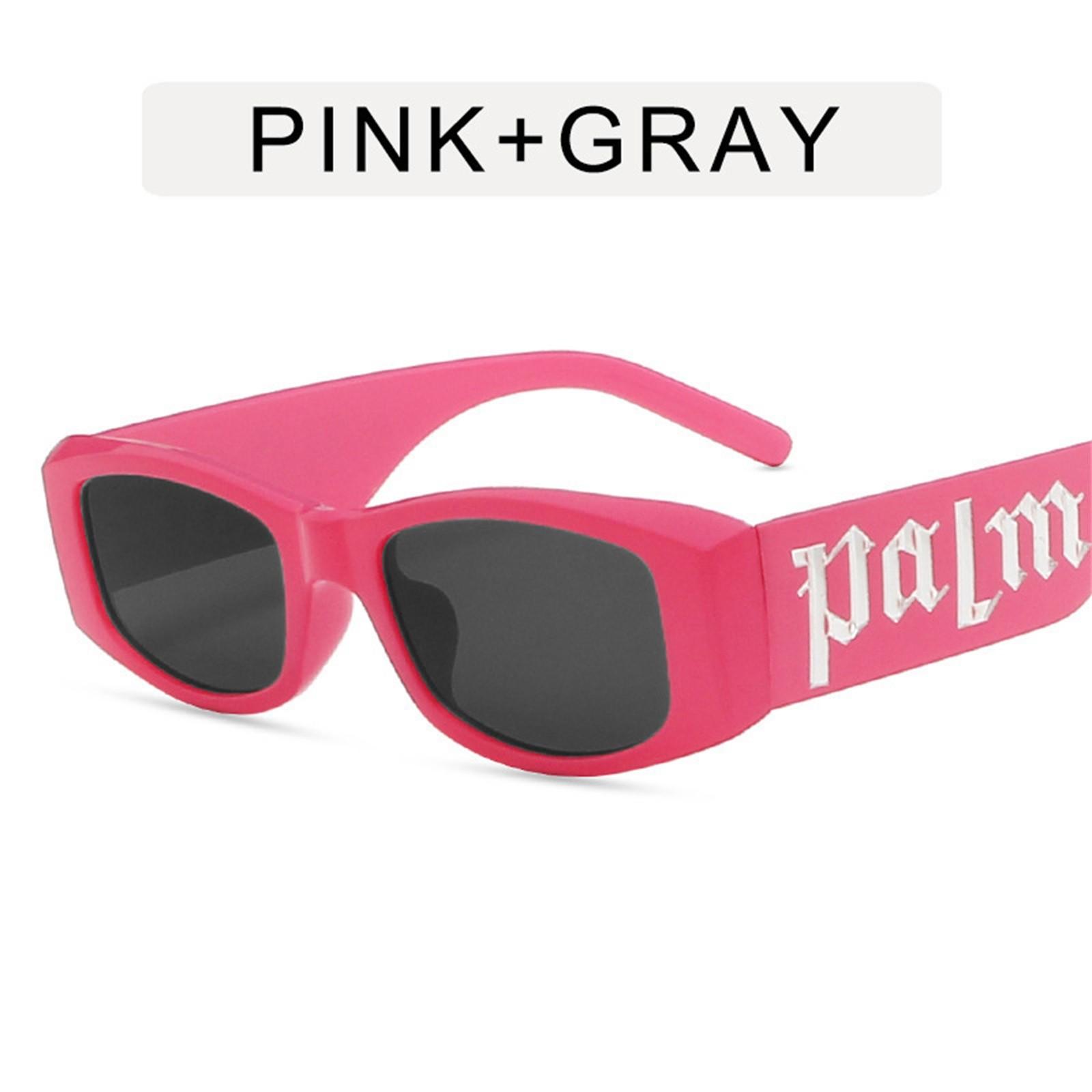 Damen Herren Vintage Retro Brille Unisex Big Frame Sonnenbrille Brillen One Size rosa
