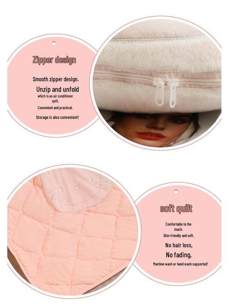 Hello Kitty Dual-Use Pillow Blanket: Office Nap Pillow & Car Blanket