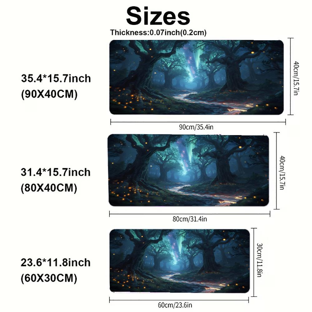 Dark Moon Forest Large Mouse Pad Gothic Night Scenery Desk Mat Nonslip Rubber Base Gaming Keyboard Pad Pc Laptop Table Decor Xxl