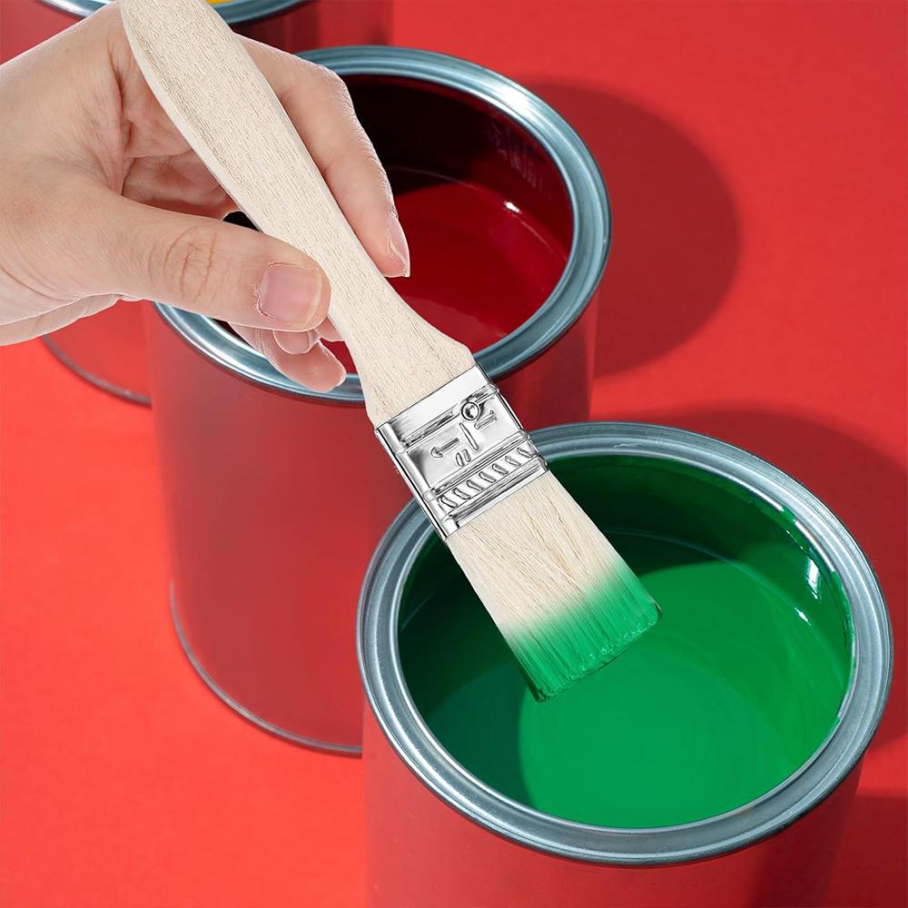 10/20/30pcs short wooden handle art brushes, hog bristle brushes, watercolor brushes, wall brushes, art brushes, cleaning
