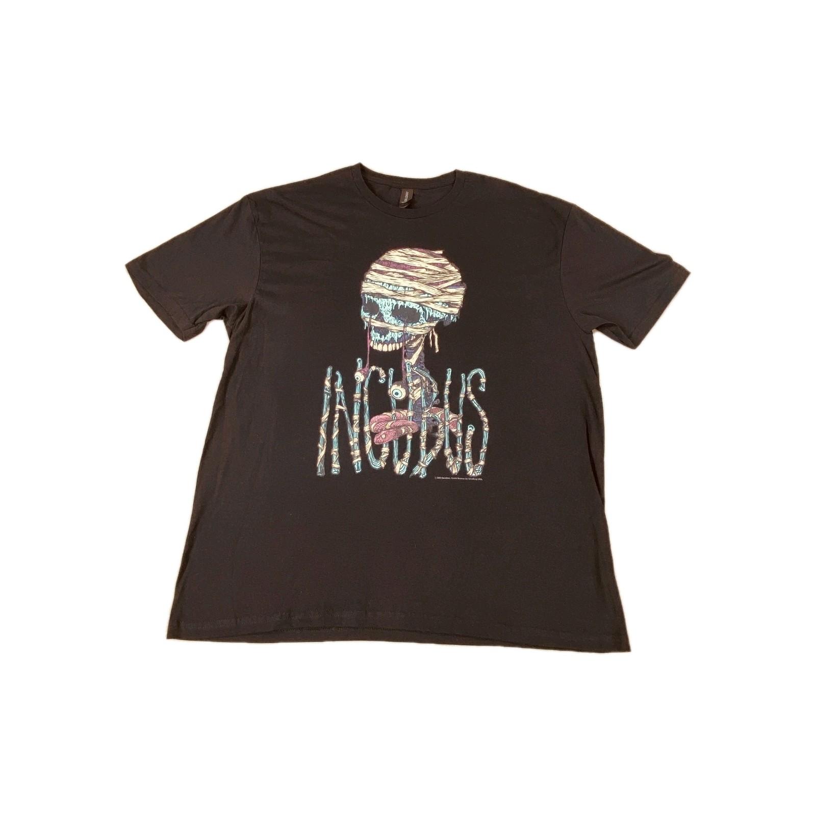 Gildan Softstyle T Shirt Men XL Black Incubus Rock Band Mummified Skull Vocalist S разноцветный