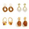 Ingemark 5 Styles Creative Irregular Acrylic Square Drop Earrings Set for Women Elegant Vintage Piercing Earrings Party Jewelry