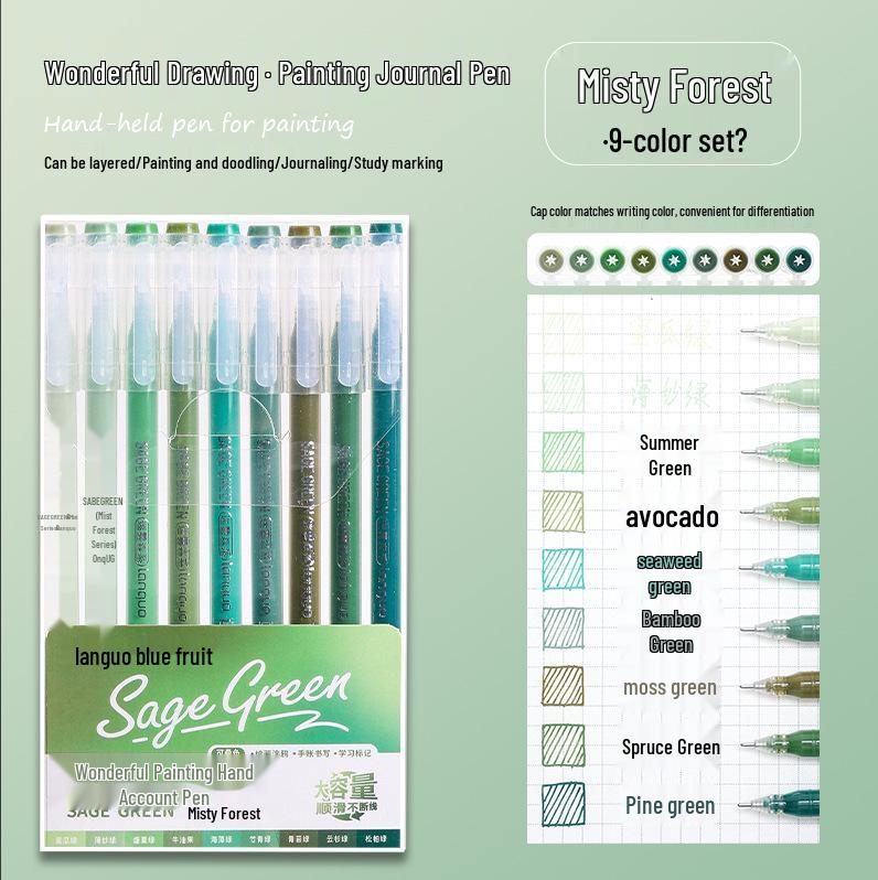 Blue Fruit Journal Pen Set: High-Capacity Neutral Pens for Drawing, Note-Taking, Highlighters, and Fine Tip Pens