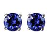 Blue Tanzanite Stud Earrings, Blue Crystal Necklace, Gemstone Bracelet, and Sapphire Ring Set