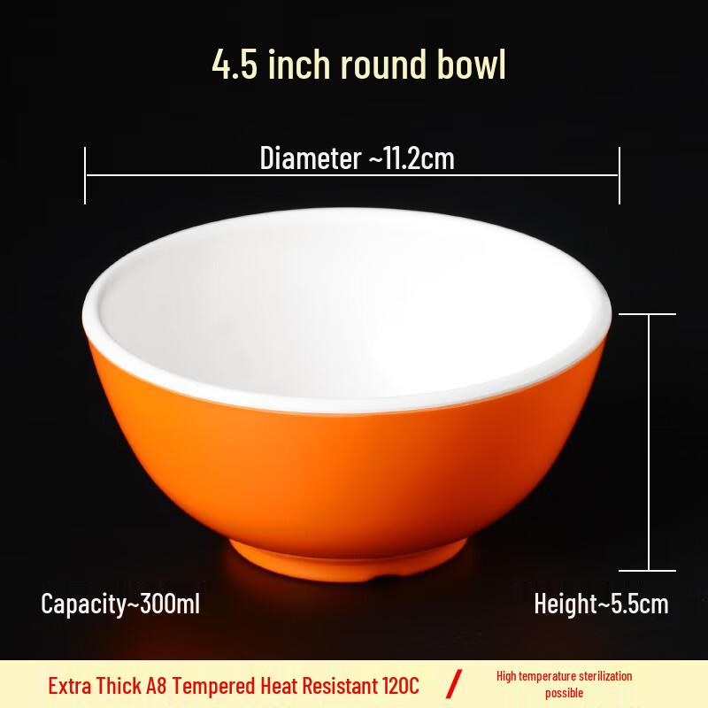Durable Commercial Melamine Round Dining Bowl