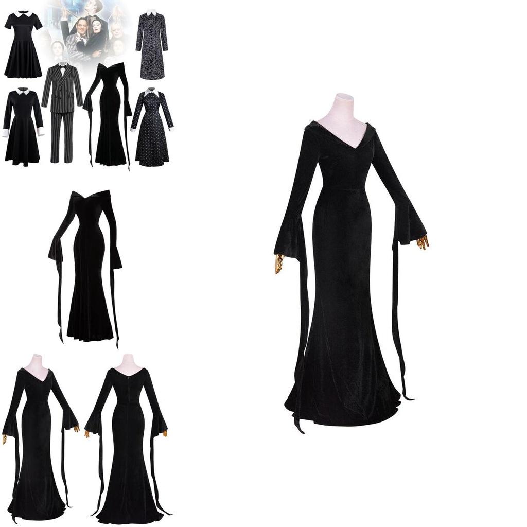 Mittwoch Addams Kleid Einteiler Cosplay Kostüme für Erwachsene Halloween Party Must-Have