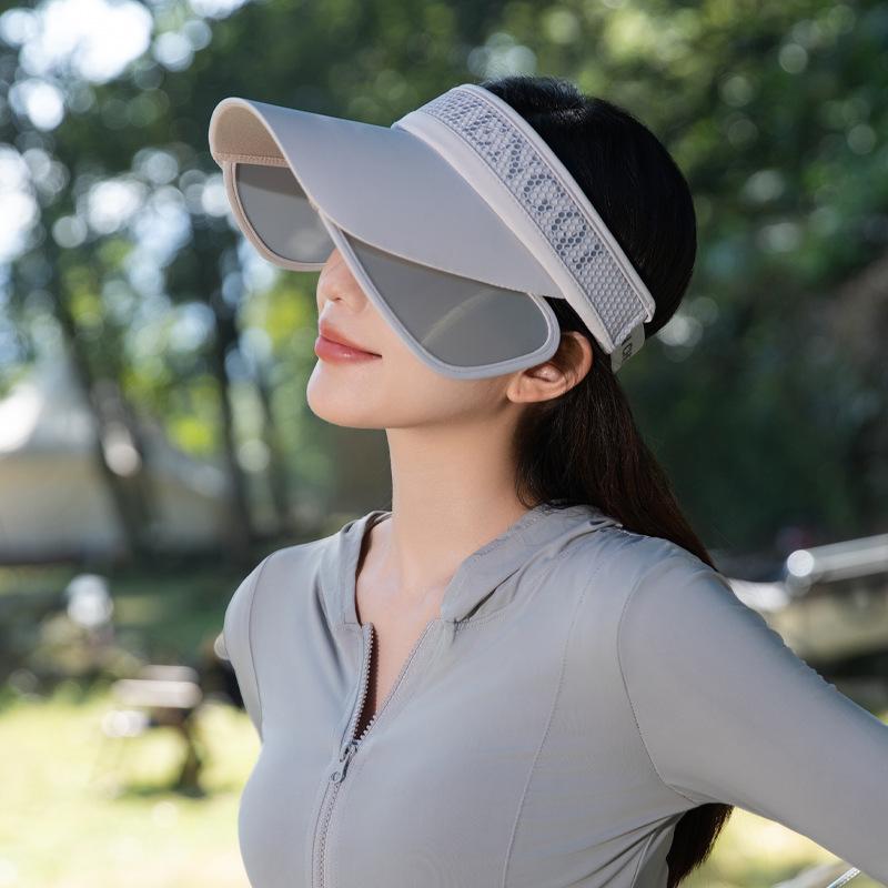 Summer new hat women's versatile letter pull plate sun protection empty top hat sports visor outdoor sun hat
