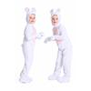Kids Boys Girls Velvet Rabbit Animal Hooded Jumpsuit Halloween Cosplay Costumes School Stage Drama Show Performance Role Play Outfits