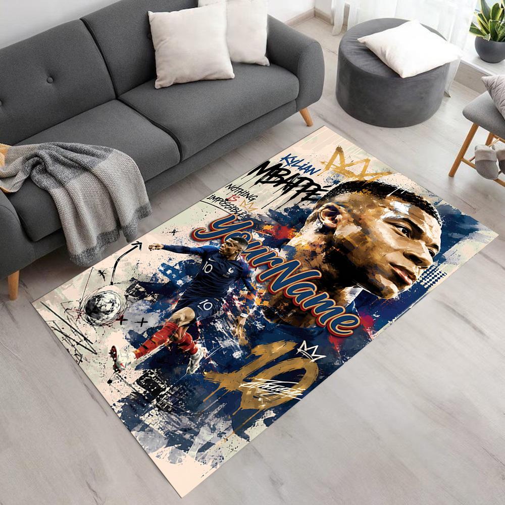 Mbappe Customized Name Carpet Design for Living Rooms Study Room Decorate Room Hallway Anti-slip Rug Decorate Offices Birthday/Christmas Gift