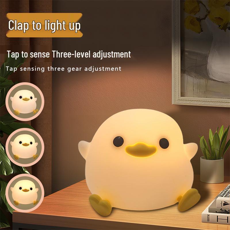 Doudou Duck Silicone Night Light - Baby Sleep Aid & Eye Protection Lamp