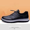 Casual Leather Shoes Men's Spring and Autumn New Crocodile Pattern Outdoor Hiking Shoes Low-top Non-slip British Shoes Men