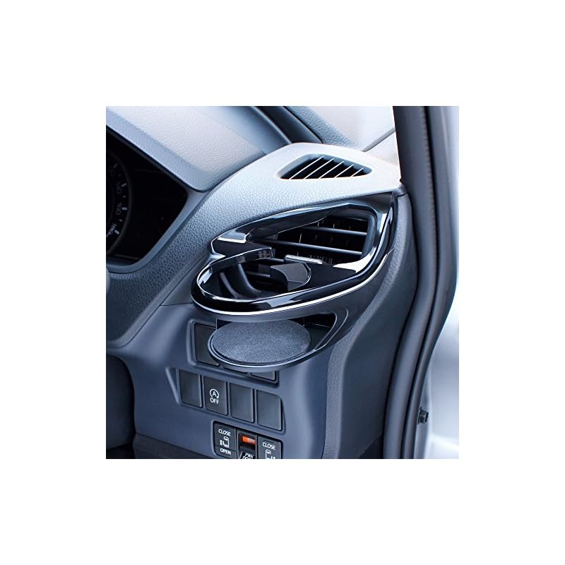 Tsuchiya Yac Vehicle-Specific Product for Toyota 80 Series Noah/Voxy, Air Conditioner Drink Holder Set for Driver and Passenger Seats, Black, SY-NV1