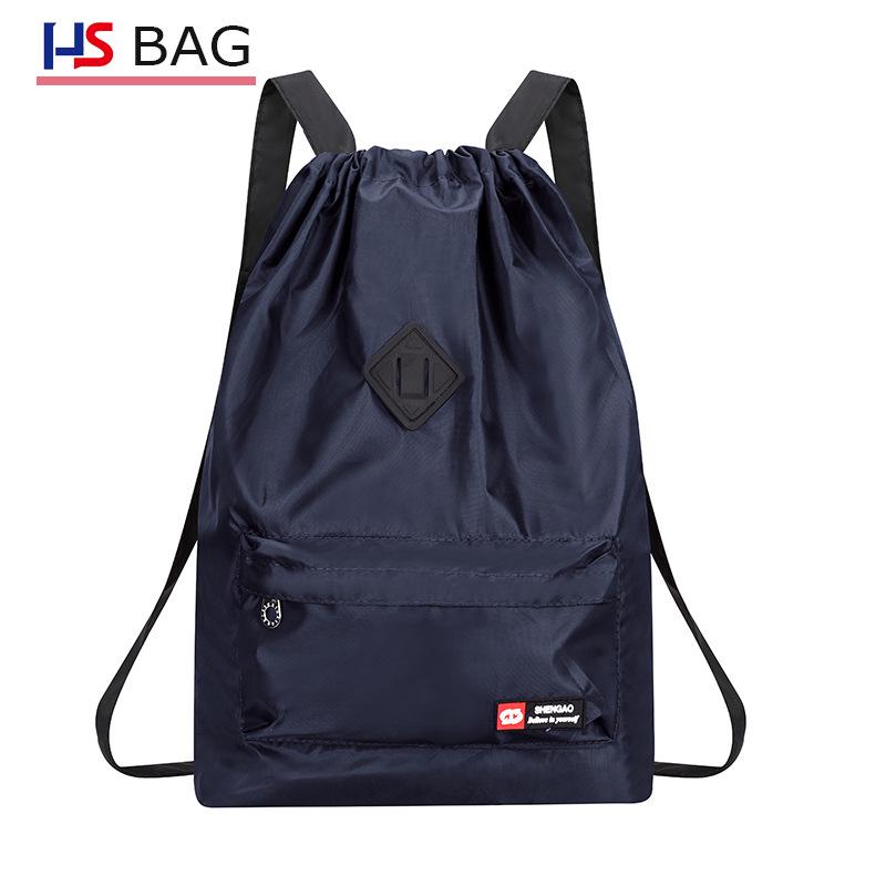 Damen Rucksack im koreanischen Stil für Outdoor und Freizeit, große Kapazität, Oxford-Gewebe, mit Kordelzug