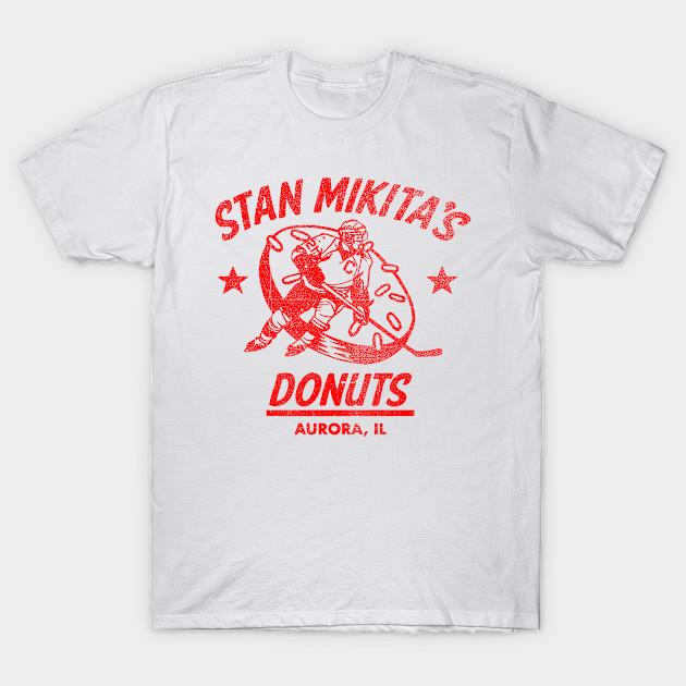 

Men Black Print T-shirt Stan Mikita S Donuts No-Cut Transfer Paper Print Cotton Tshirt S білий