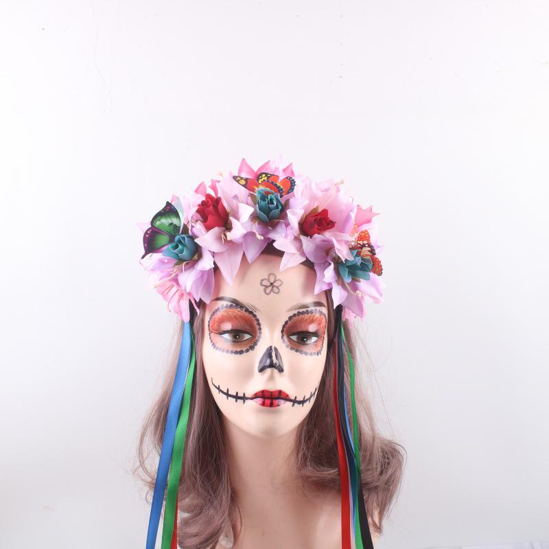 European & American Fashion Carnival Ribbon Hairband: Christmas Butterfly Rainbow Colors