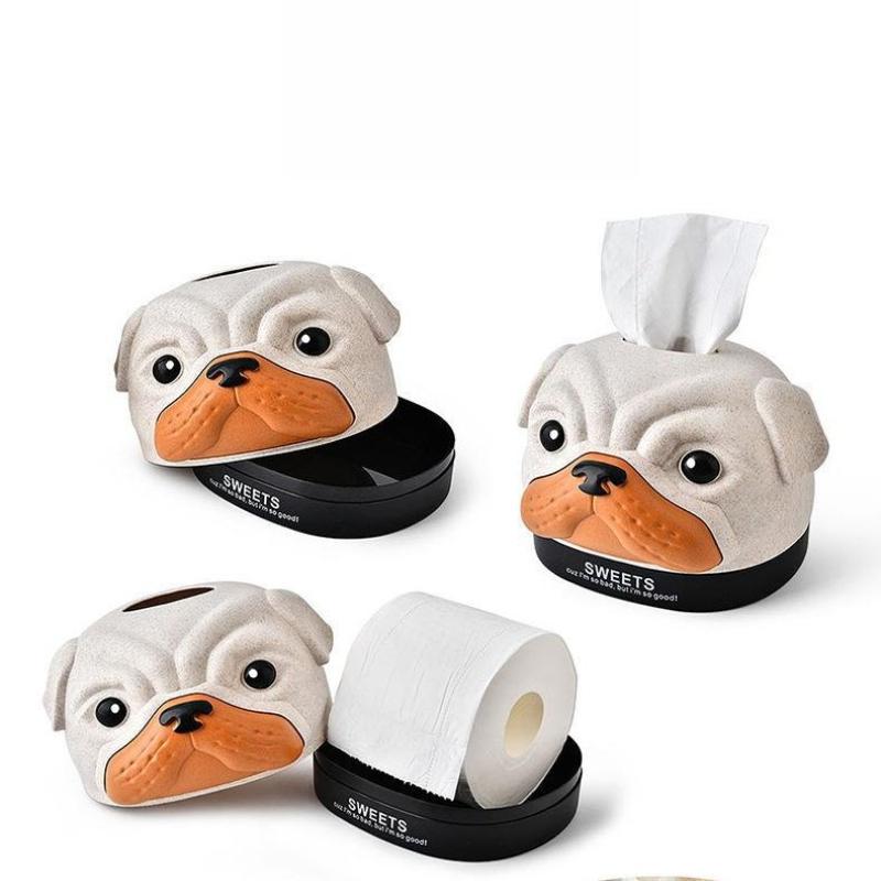 1pc Creative Simple Paper Towel Holder Desktop Napkin Storage Box Cartoon Tissue Box for Home Living Room Office Dorm
