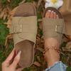 Fashion Women Slippers Summer Non Slip Buckle Slippers Woman Big Size Outdoor Comfortable Sandals Lightweight Flat Shoes Slides Women