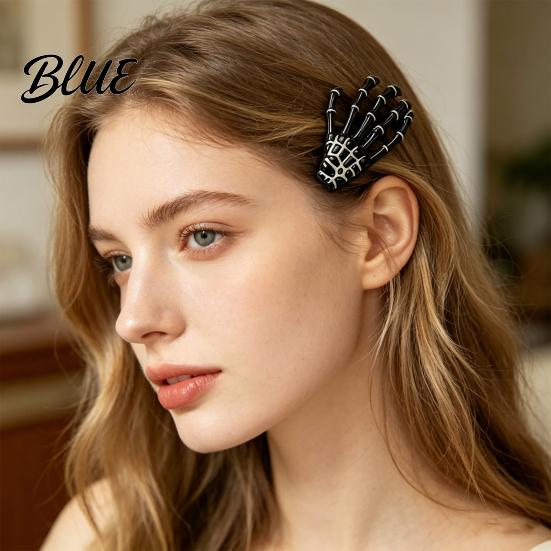 Resin Hairpin for Cosplay 2Pcs Gothic Dark Style Hairpins Hair Pins Bangs Skeleton Clip Hand Bone Clips Halloween Photography Props Cool Accessory