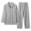 Hilltop Cloud Cotton Long Loungewear Checked Brushed and Perfect for Hospital Wear or and Winter Men's 100% Pajamas, Sleeve, Front-Opening Set,