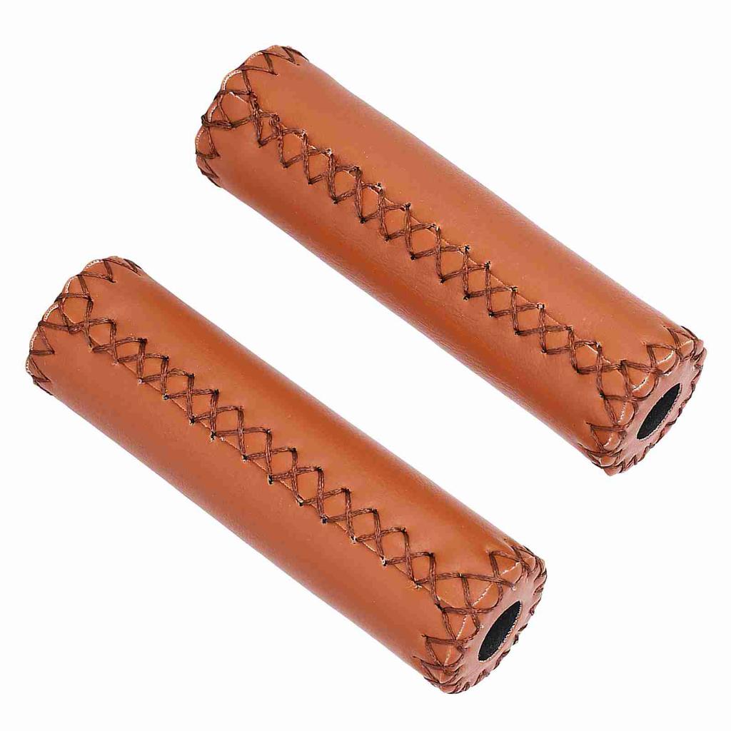 1 Paar Dreifarbige Retro Kunstleder Fahrradlenkergriffe Fahrradlenker Abdeckung Griffe