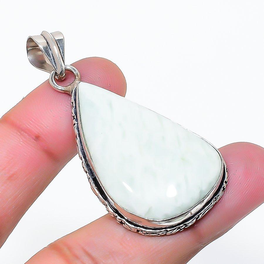 Natural Hememorphite Gemstone Handmade 925 Sterling Silver Pendant 2.01  AP-15229
