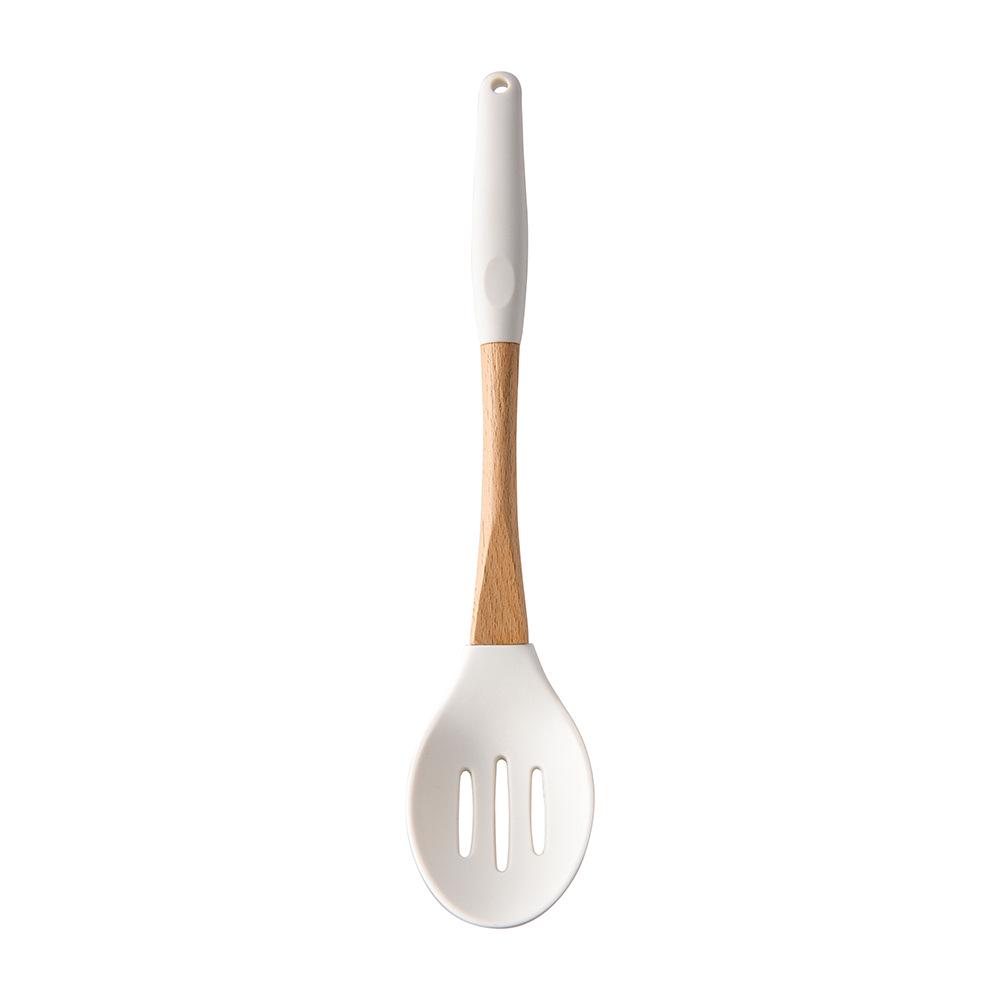 11-Piece Silicone Kitchen Utensil Set with Solid Wood Handles