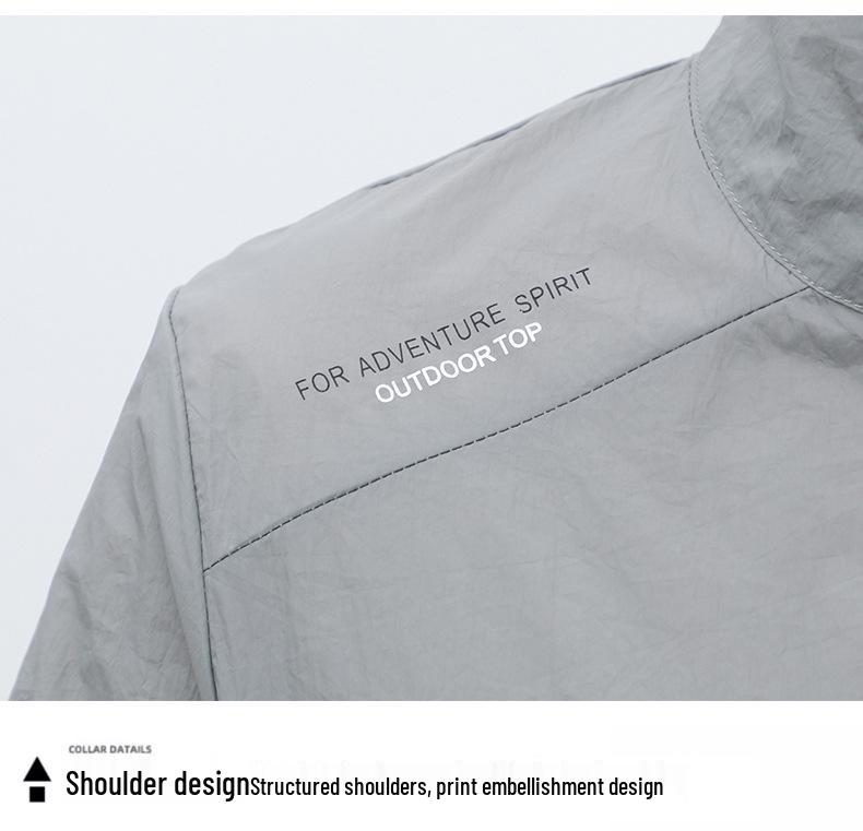 Men's Summer Windbreaker: Lightweight Ice Silk, Quick-Dry, Loose Fit, Stand Collar, Plus Size Fishing Jacket.